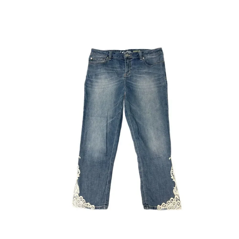 Inc. Denim straight leg regular fit crop jeans size 12.